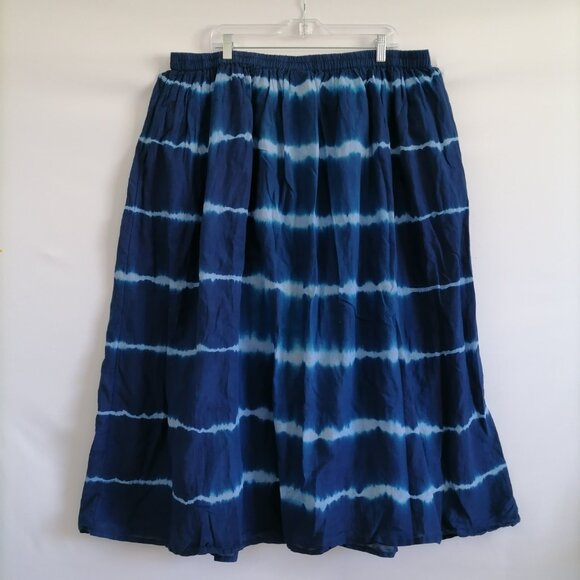 Cato Womens Blue Elastic Waist Witchy Tie Dye Pull On Flare Skirt Size 22/24W - Picture 4 of 7